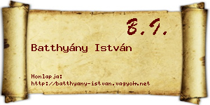 Batthyány István névjegykártya